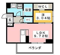 エスペランサ旭A 1LDKの間取図画像
