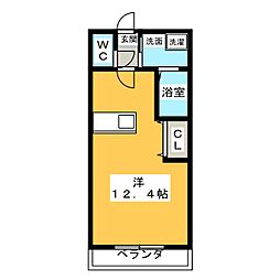 ルパフェドペルル 1Kの間取図画像