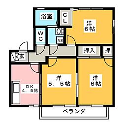 タウンズ碧D 3Kの間取図画像
