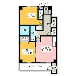 ライジングN 2LDKの間取図画像