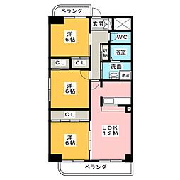 パークサイド雁宿2号館 3LDKの間取図画像