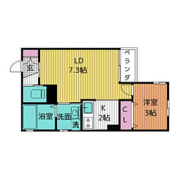 Ｉｎｆｉｎａ春日井 3階1LDKの間取り