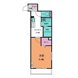 Ｓｔｒａｈｌ 1階1Kの間取り