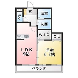 サン・フレンズ鈴木弐号 1LDKの間取図画像