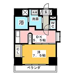 IVYCOURT19 1DKの間取図画像