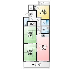 サンライズ白山 3LDKの間取図画像