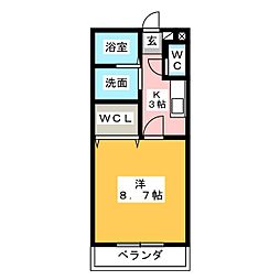 サン・friends気噴北B 1Kの間取図画像
