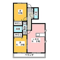 パストラルサエ 2LDKの間取図画像