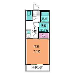 メゾン・マ・シャンブル2 1Kの間取図画像