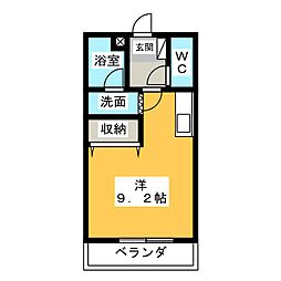 ケヤキパレス ワンルームの間取図画像
