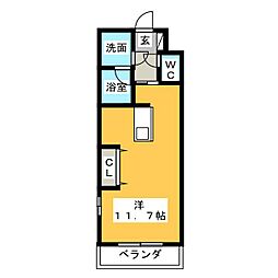 トワクロッシェ ワンルームの間取図画像
