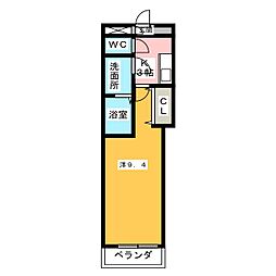 フィオーレ関田 1Kの間取図画像