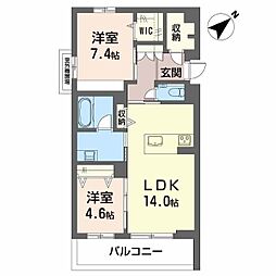 シャーメゾン月見 2LDKの間取図画像