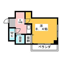 フォレスタ上条 1Kの間取図画像