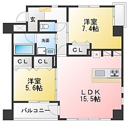 スエルテ鳥居松 2LDKの間取図画像