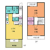 オヴァールガーデン　Ｅ棟  ｜ 愛知県刈谷市松坂町３丁目（賃貸アパート2LDK・1階・66.63㎡） その2