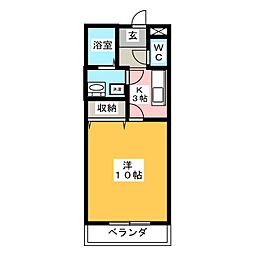 Ｍｙ　Ｒｏｏｍ　たど 3階1Kの間取り