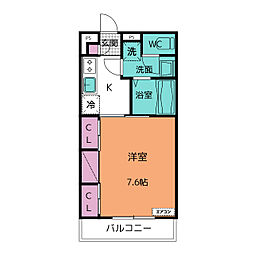 ＦＥＲＩＯ高松 3階1Kの間取り