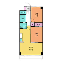 プリミエールＴＡＤＯ 3階2LDKの間取り
