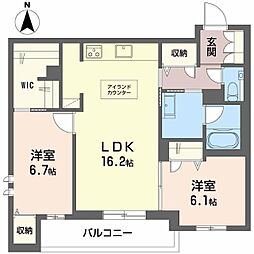 新築シャーメゾン刈谷 3階2LDKの間取り