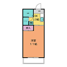 エブリワン 1Kの間取図画像
