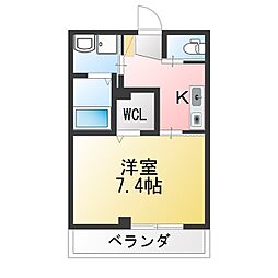 新築ベイコート高浜 1Kの間取図画像