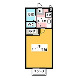 マグノリアハウスB 1DKの間取図画像