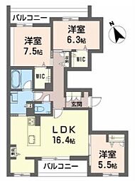 フレオページ 3LDKの間取図画像