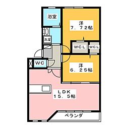 アヴェン 2LDKの間取図画像