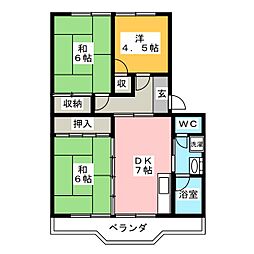 メゾンタカクラ 3DKの間取図画像