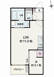 Jack shimoshigeharaI 1LDKの間取図画像