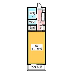 パレスメグミ 1Kの間取図画像