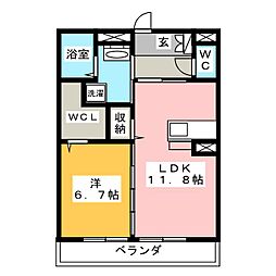 ルミナス 1LDKの間取図画像