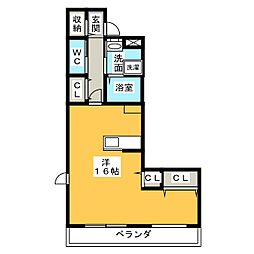 ソレイユ田戸ウエスト ワンルームの間取図画像