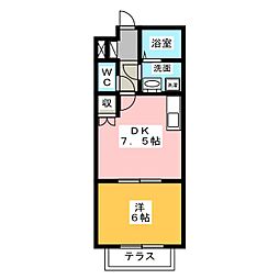 ヨーロピアンシャレー参番館 1DKの間取図画像