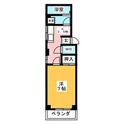 マンション麻美 1DKの間取図画像