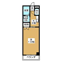 ハイツYGA 1Kの間取図画像