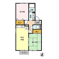 ファミール二池 2DKの間取図画像