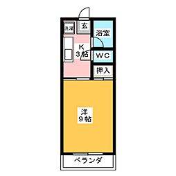 パレスサン 1Kの間取図画像