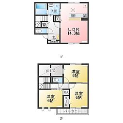 リアンヴェール 3LDKの間取図画像