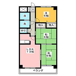 エクセル上八田 5階3LDKの間取り