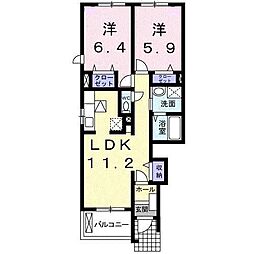ドルチェ・Ｍ 1階2LDKの間取り