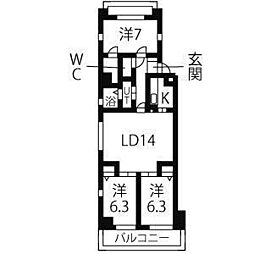 フェリーチェ勝川 3LDKの間取図画像