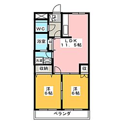 ルミナスハイム2 2LDKの間取図画像