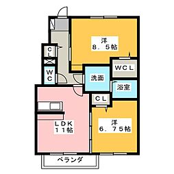ソレイユ 2LDKの間取図画像