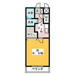 ギネス 1Kの間取図画像