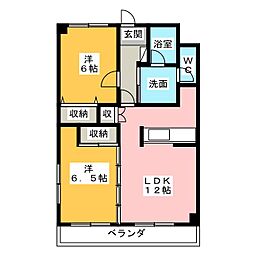 ラフィネ小野 2LDKの間取図画像