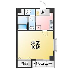 フォンティーヌ味美 1Kの間取図画像