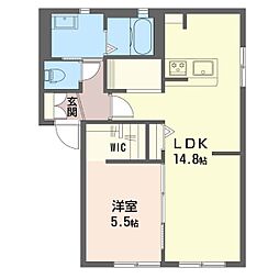 シャトレー・ドゥ 1LDKの間取図画像