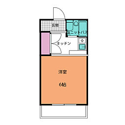ニューポート勝川B ワンルームの間取図画像